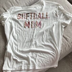 Gildan White Softball Mom Tee